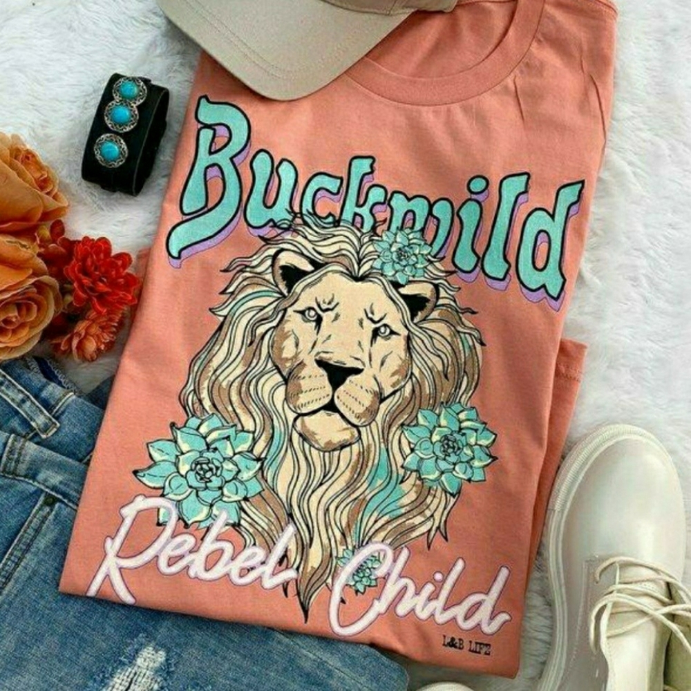 Boho Rebel Child Lion Graphic Tee